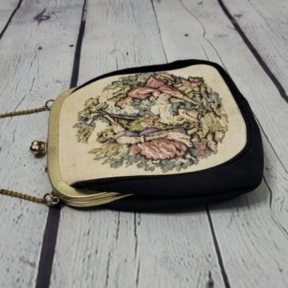 Vintage 50s JR Julius Resnick Needlepoint Woven Tapestry Purse - Picture 3 of 9